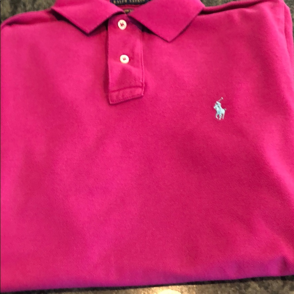 Polo by Ralph Lauren magenta slim fit polo size m